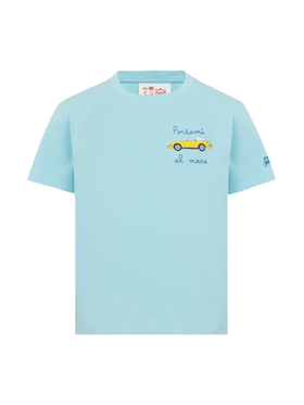Cotton t-shirt with Portami al mare embroidery