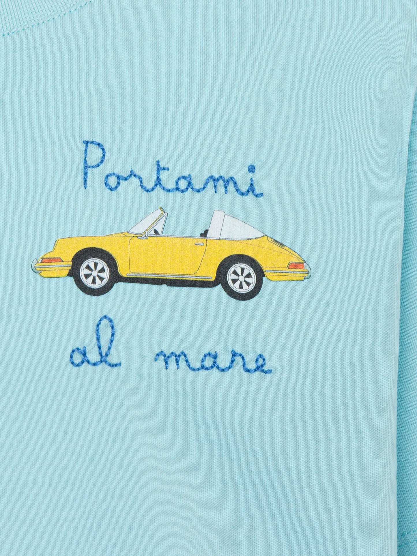 Cotton t-shirt with Portami al mare embroidery
