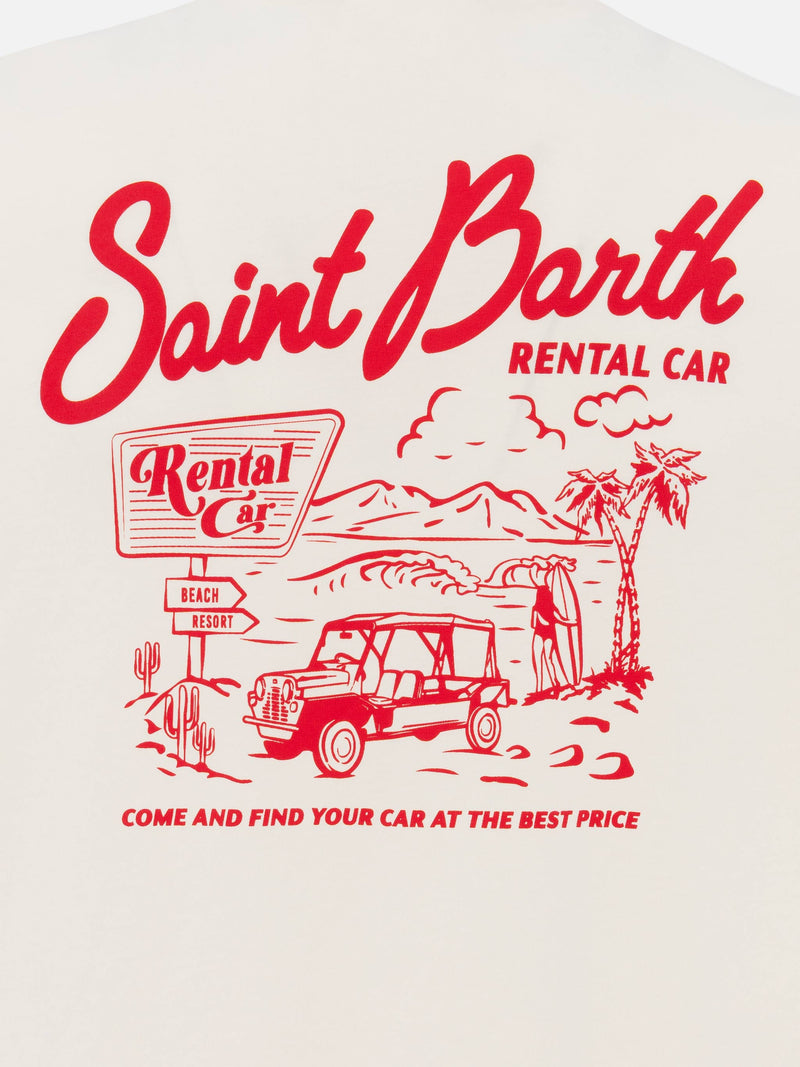 T-shirt Man in cotone organico con stampa Saint Barth Rental Car