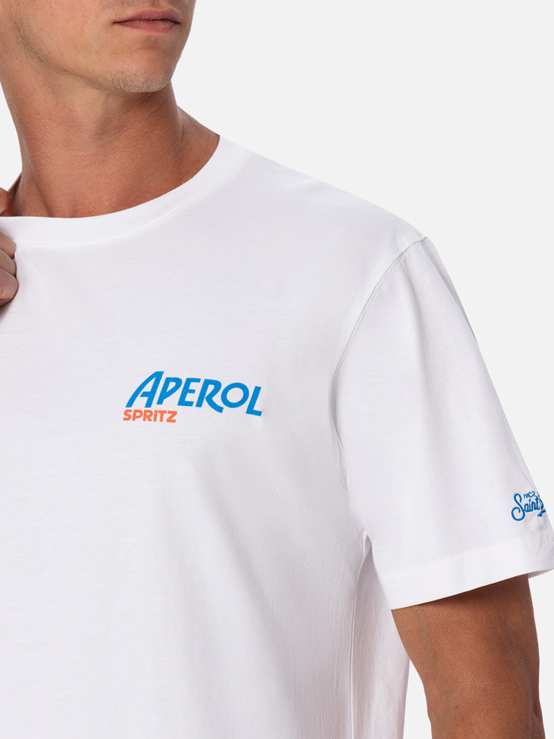 Baumwoll-T-Shirt für Herren mit Aperol Spritz-Aufdruck auf Vorder- und Rückseite | APEROL SONDEREDITION