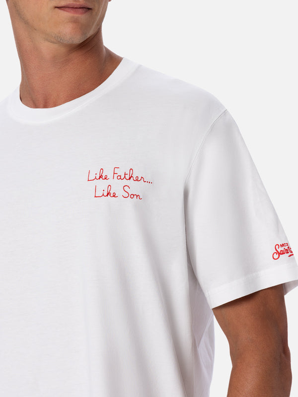 Herren-T-Shirt aus Baumwolle mit The Simpson-Stickerei vorne und Aufdruck hinten | DIE SIMPSON-SONDERAUSGABE