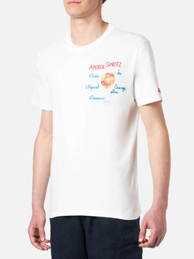 T-shirt da uomo in cotone con ricamo frontale Aperol Spritz | EDIZIONE SPECIALE APEROL