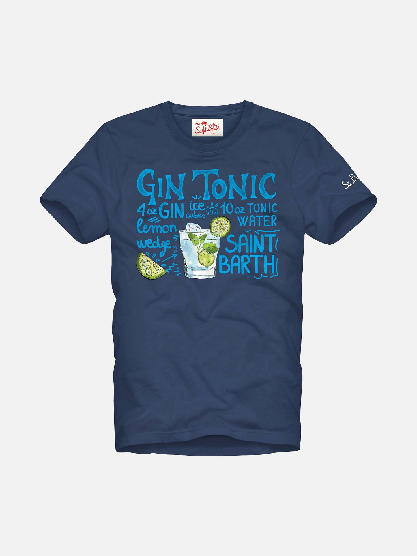T-shirt da uomo in cotone con stampa Gin Tonic
