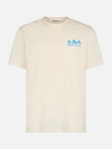 Baumwoll-T-Shirt für Herren mit platziertem St. Barth Padel Club-Aufdruck auf der Vorder- und Rückseite