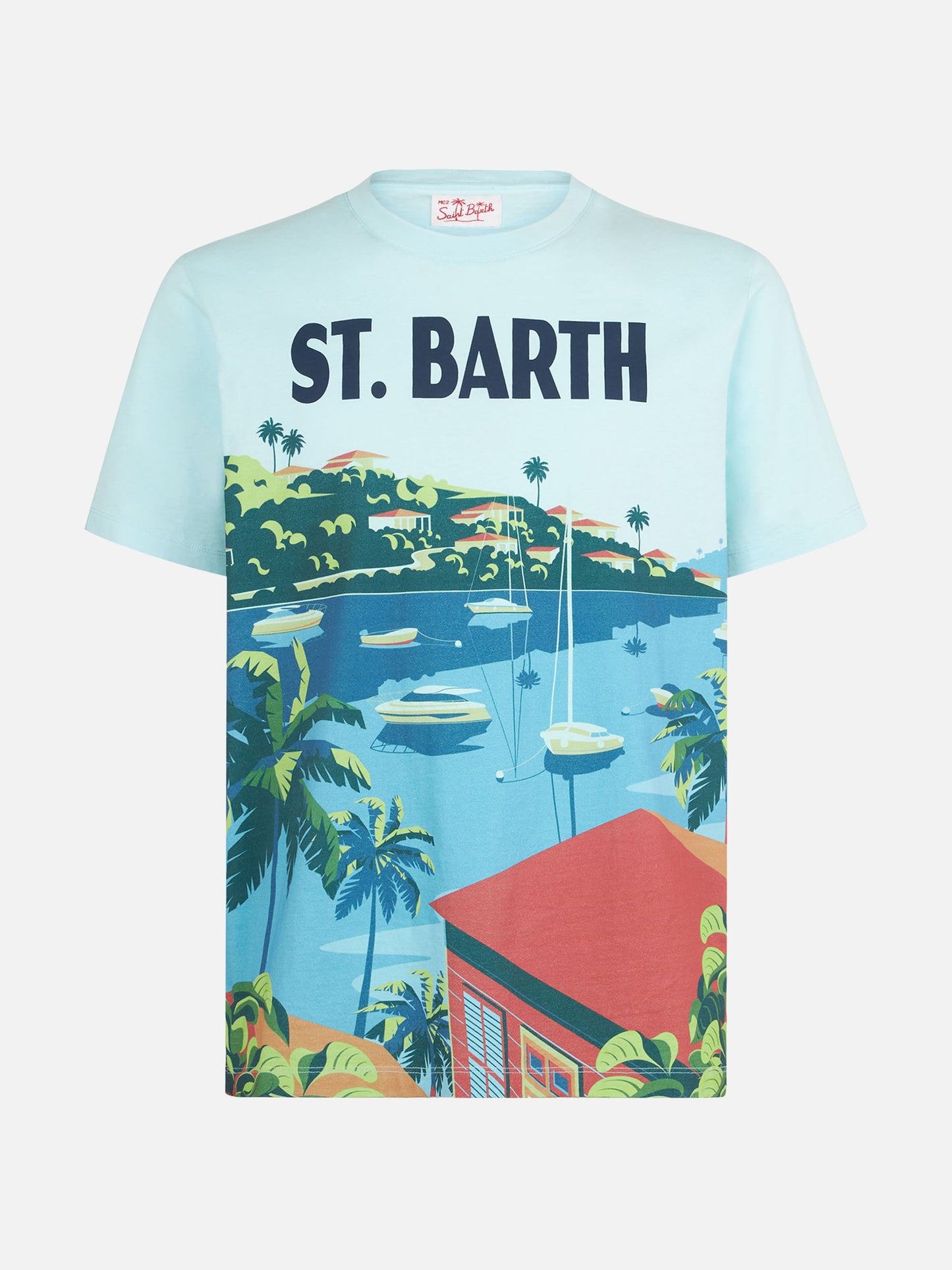 T-shirt  con stampa Saint Barth postcard