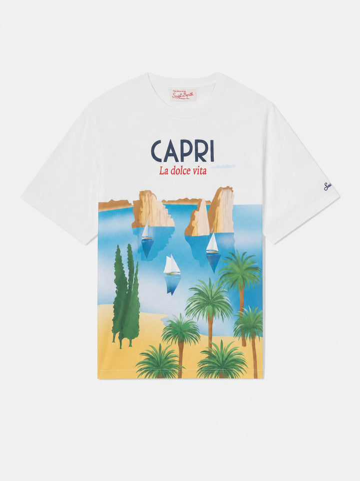 T-Shirt mit Capri-Postkarten-Print 