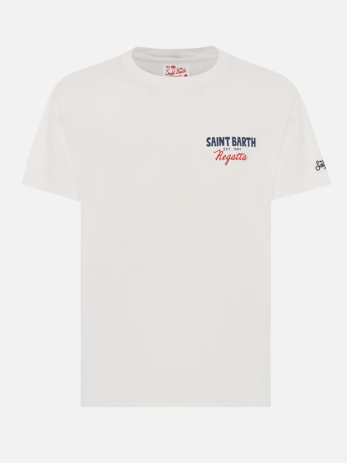 T-shirt Man in cotone organico con stampa Saint Barth Regatta