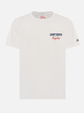 T-shirt Man in cotone organico con stampa Saint Barth Regatta