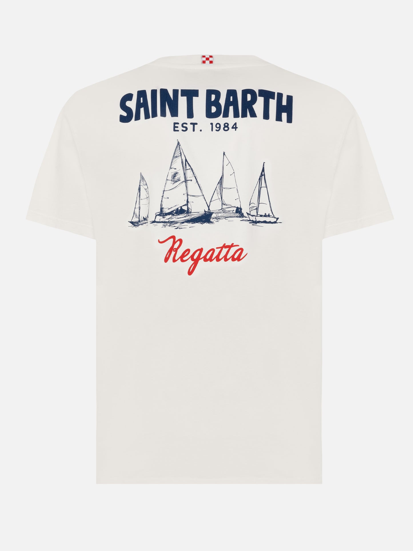 T-shirt Man in cotone organico con stampa Saint Barth Regatta