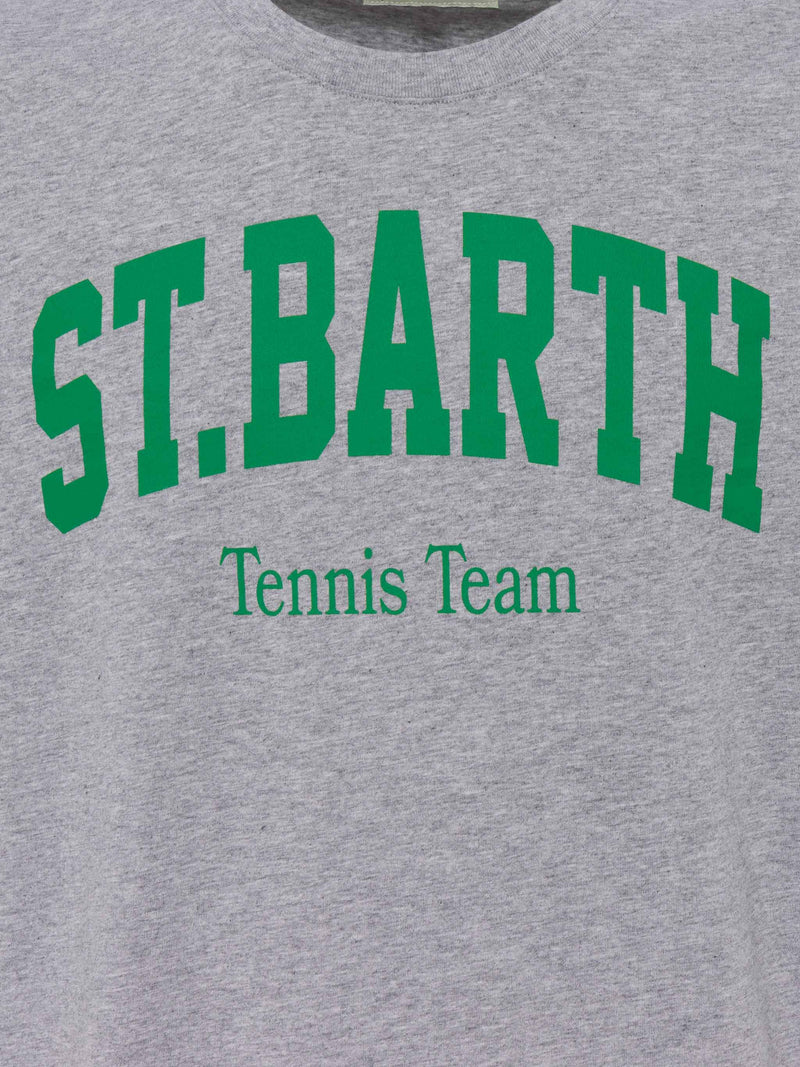 Organic cotton T-shirt with St. Barth tennis club print