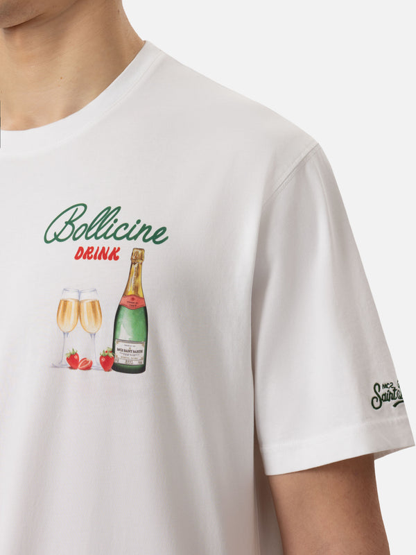 T-shirt Man in cotone con stampa Bollicine Drink