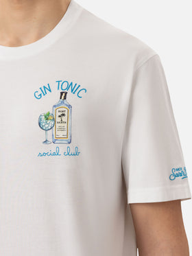 Organic cotton T-shirt with gin tonic social club embroidery