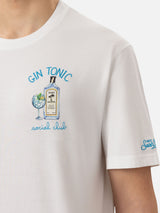 T-shirt Man in cotone organico con ricamo Gin Tonic Social Club