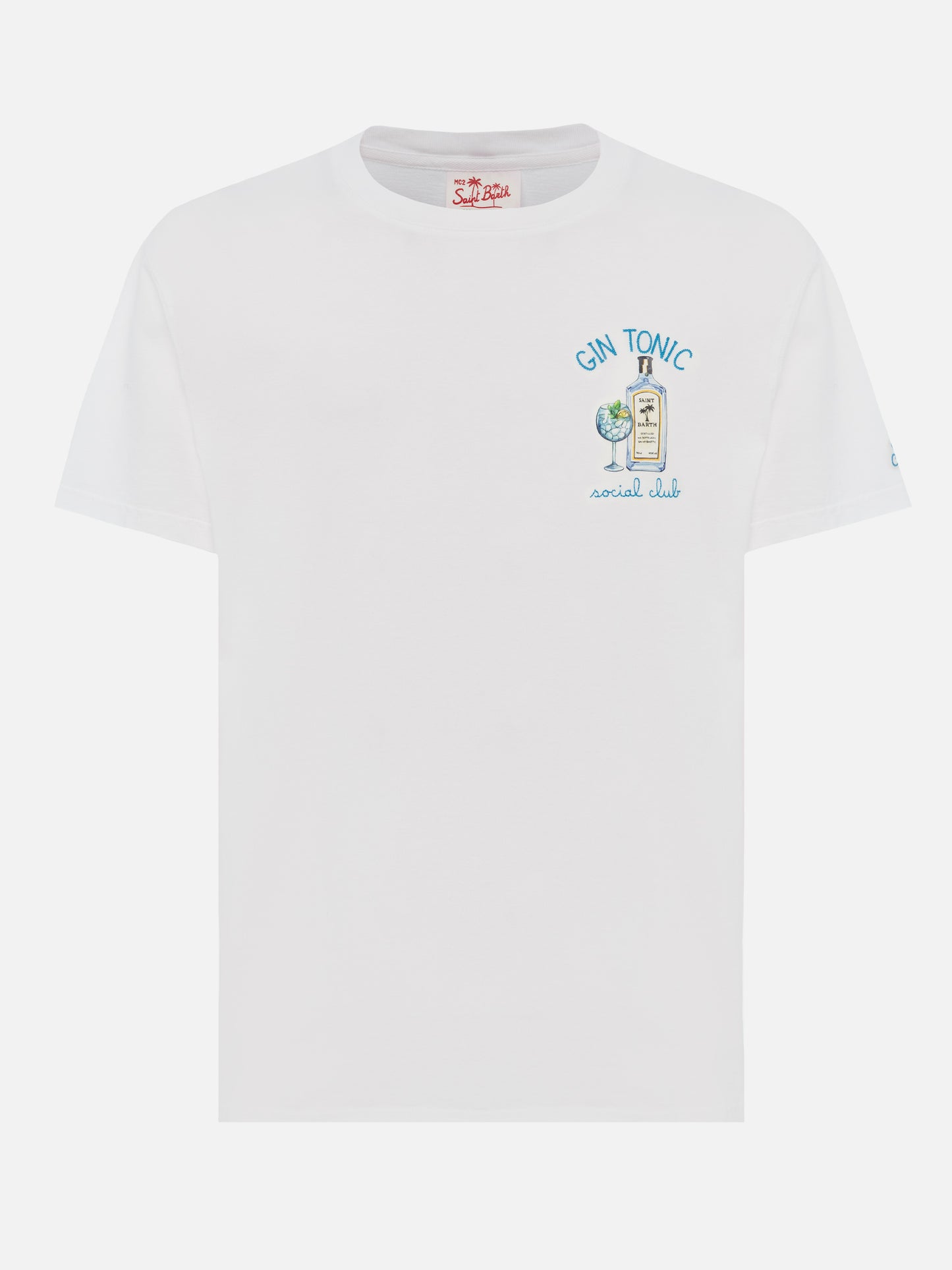 Organic cotton T-shirt with gin tonic social club embroidery