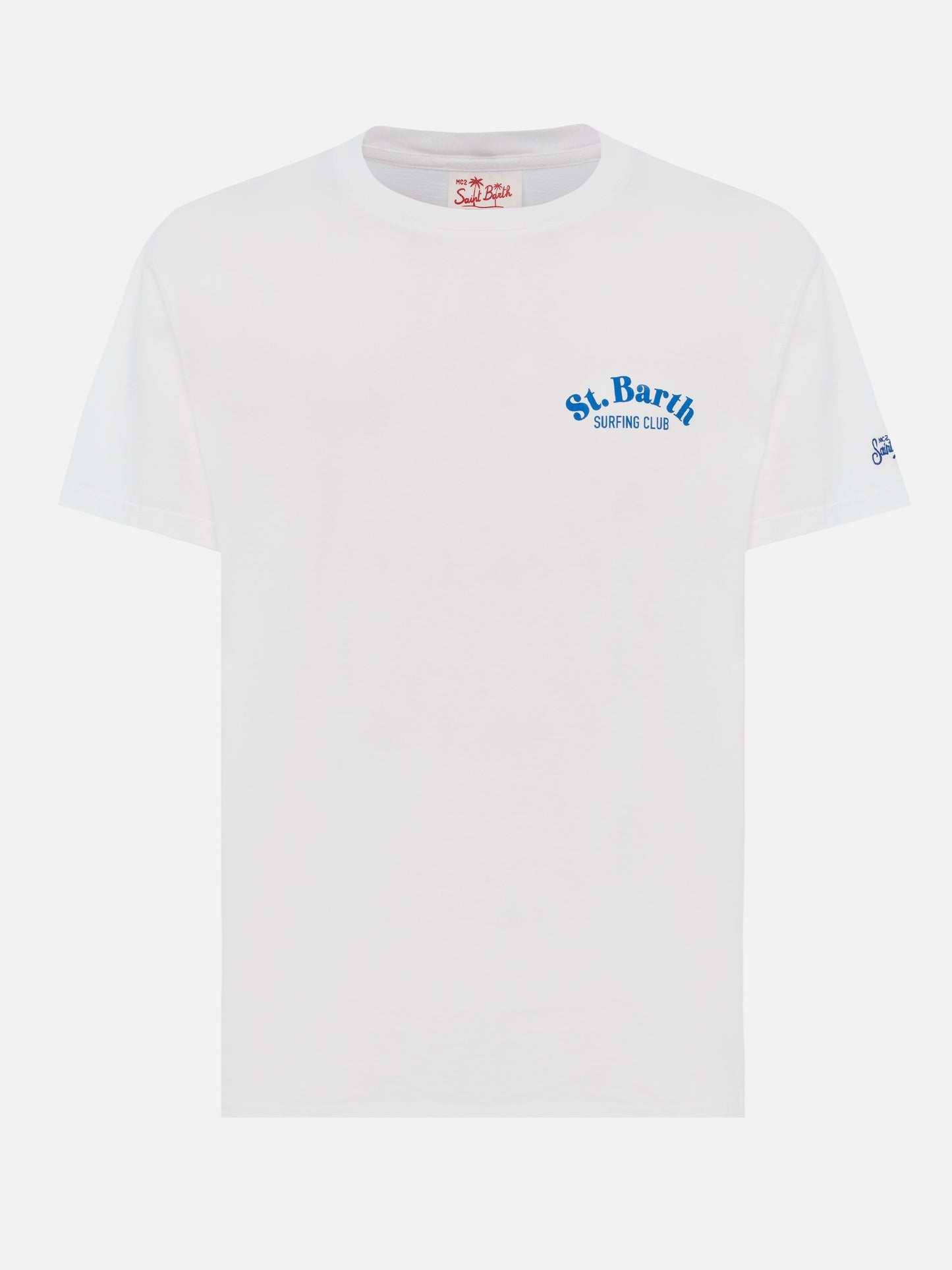 T-shirt Man in cotone offwhite con stampa St. Barth Hunting Wave