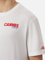 T-shirt Man in cotone organico con stampa cartolina Cannes