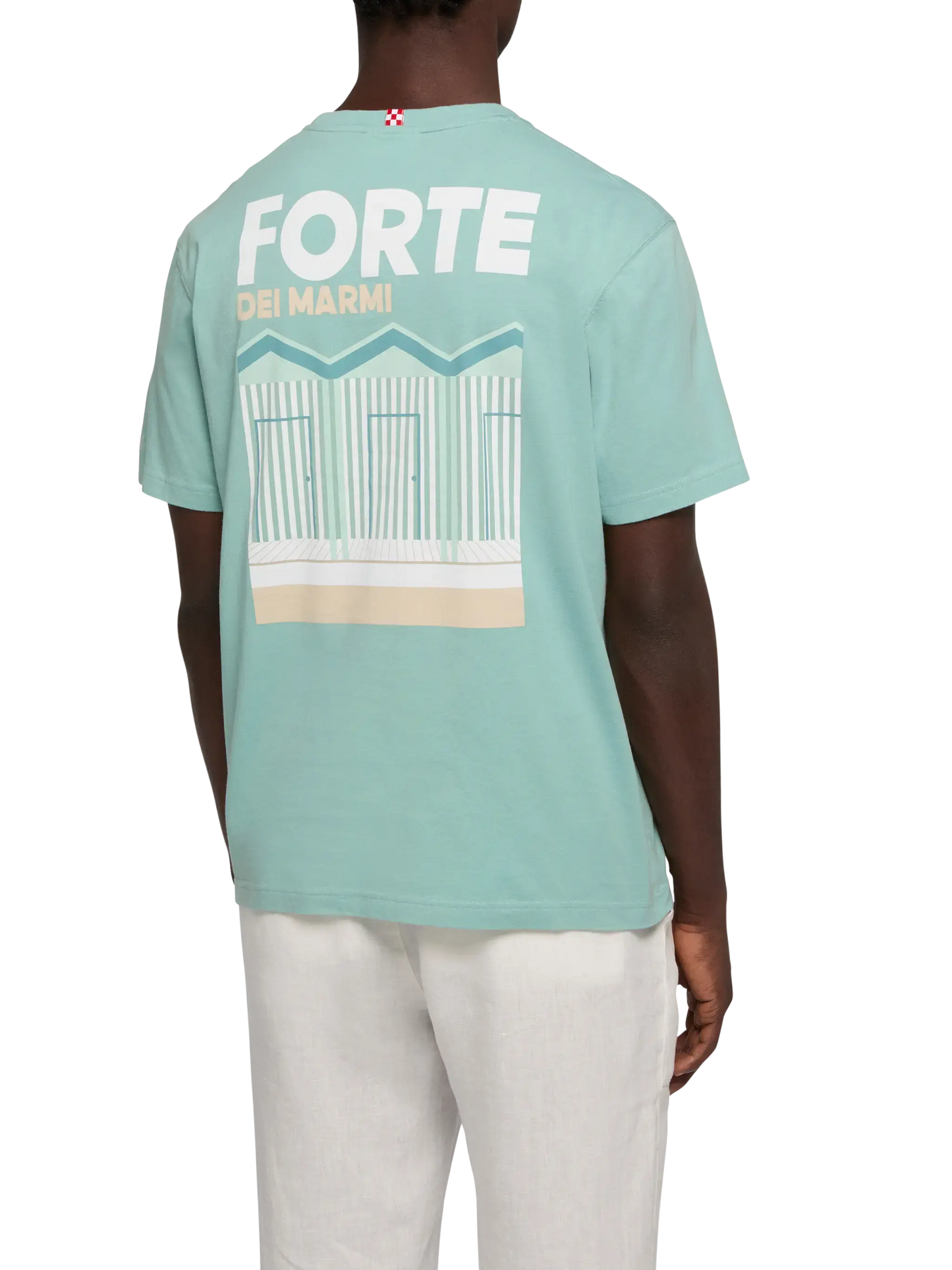 T-shirt Man in cotone con stampa cartolina Forte dei Marmi