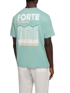 T-shirt Man in cotone con stampa cartolina Forte dei Marmi