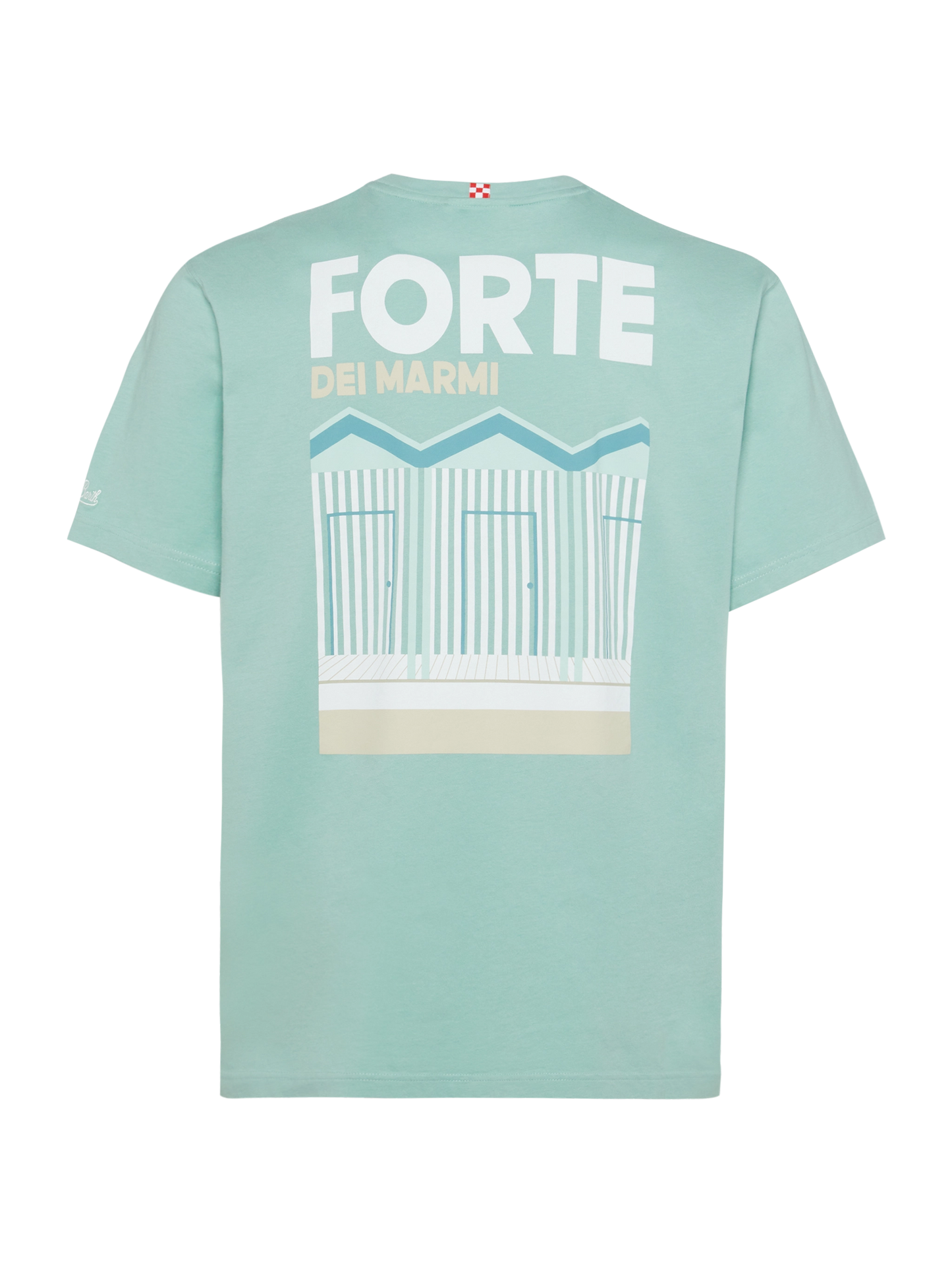 T-shirt Man in cotone con stampa cartolina Forte dei Marmi