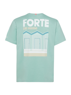 T-shirt Man in cotone con stampa cartolina Forte dei Marmi