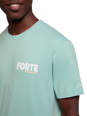 T-shirt Man in cotone con stampa cartolina Forte dei Marmi