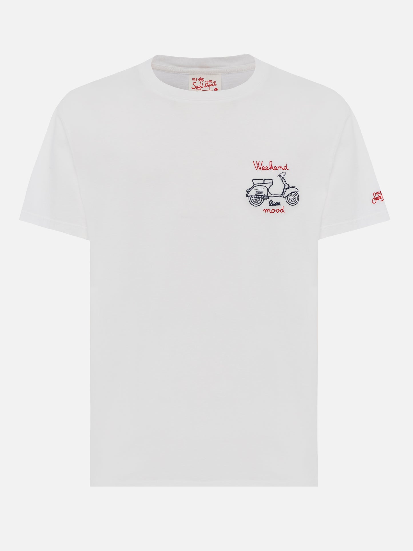 T-shirt Man in cotone con ricamo Vespa Week End Mood | VESPA SPECIAL EDITION