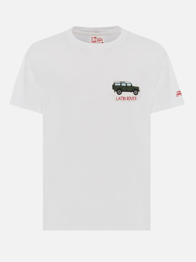 T-shirt Man in cotone con ricamo Latin Rover