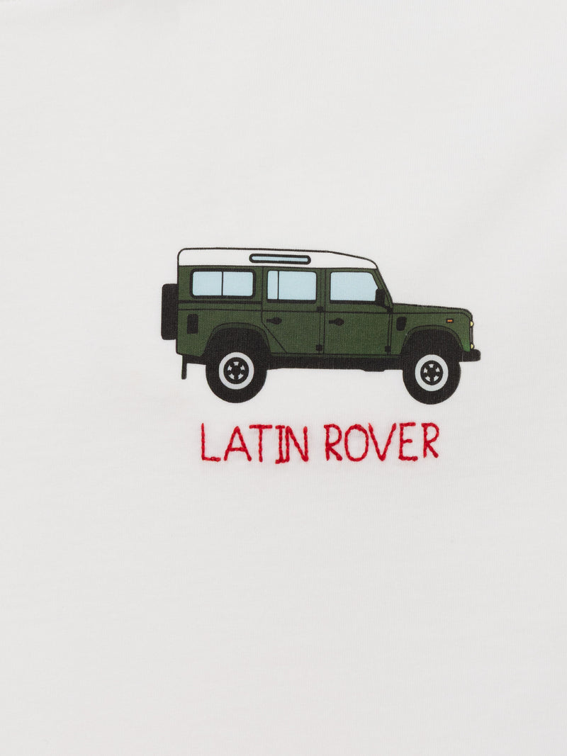 T-shirt Man in cotone con ricamo Latin Rover