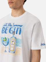 T-shirt Man in cotone con stampa "Let the Summer Be Gin"