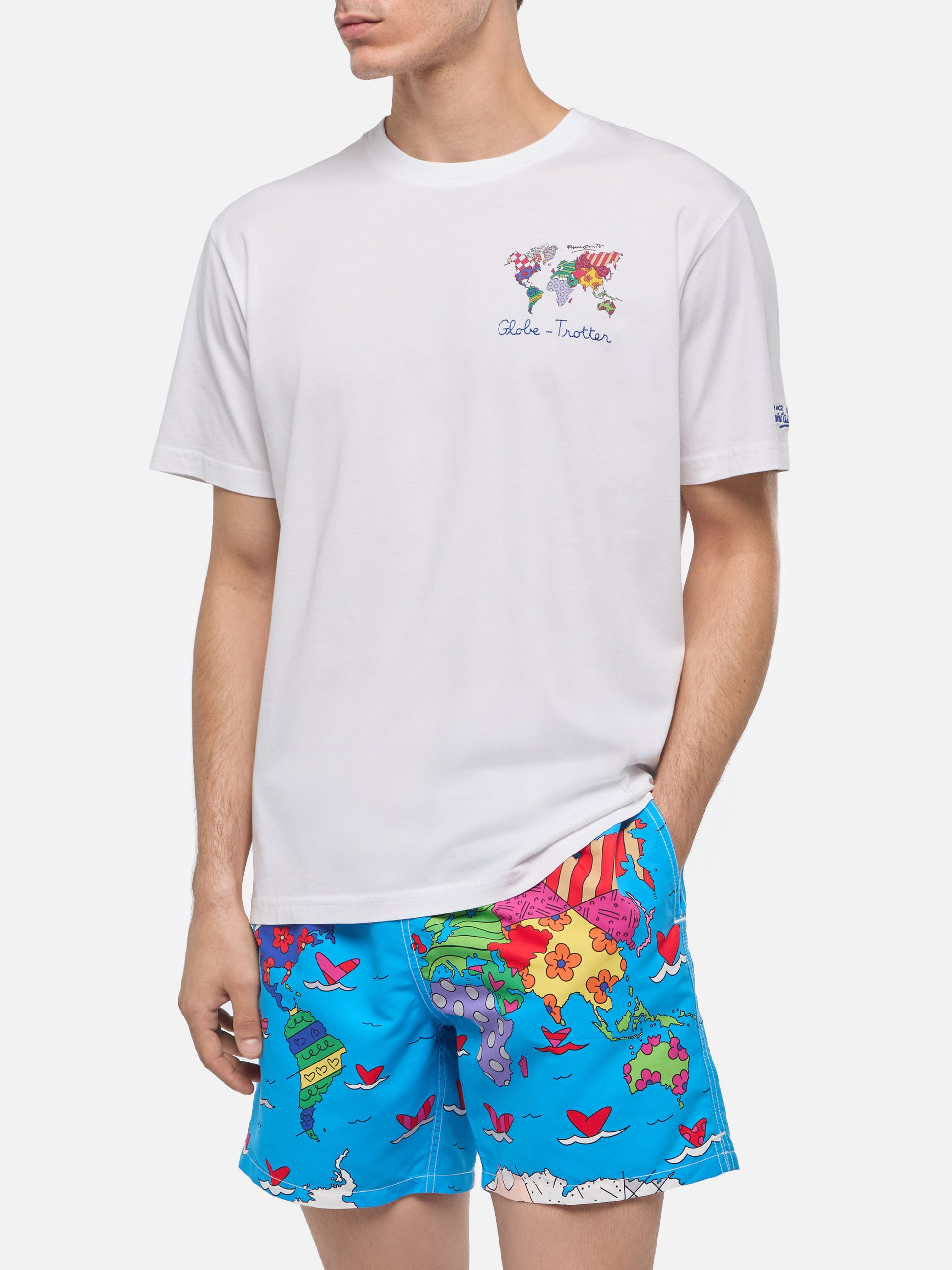 Cotton T-shirt with Romero Britto design print | BRITTO SPECIAL EDITION - MC2 Saint Barth