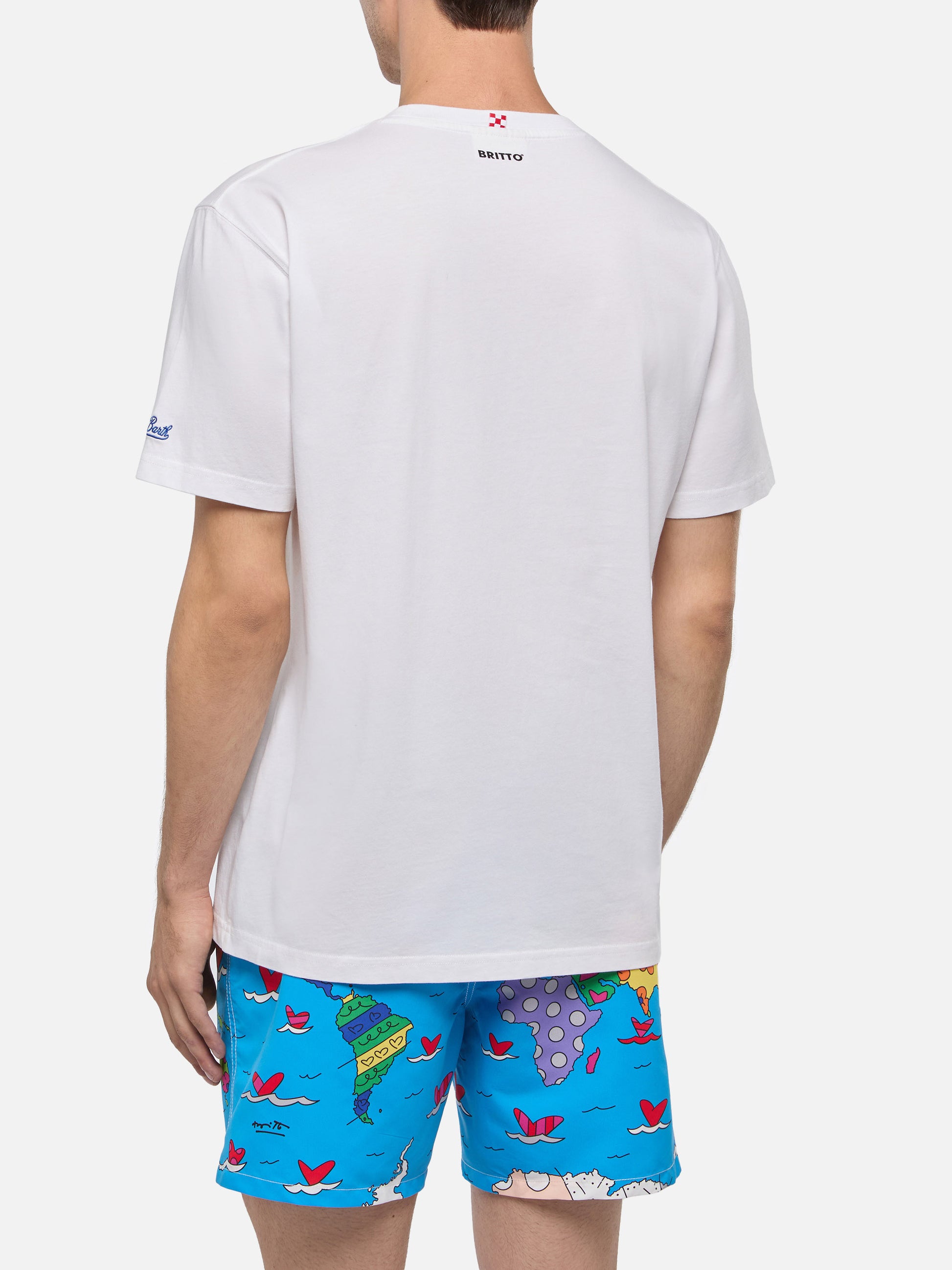 Cotton T-shirt with Romero Britto design print | BRITTO SPECIAL EDITION - MC2 Saint Barth