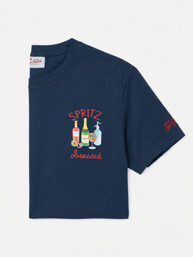 Spritz obsessed embroidered t-shirt in blue