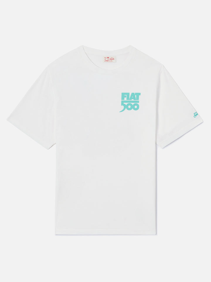T-shirt Fiat 500 Spiaggina con stampa fronte e retro bianco | Special Edition