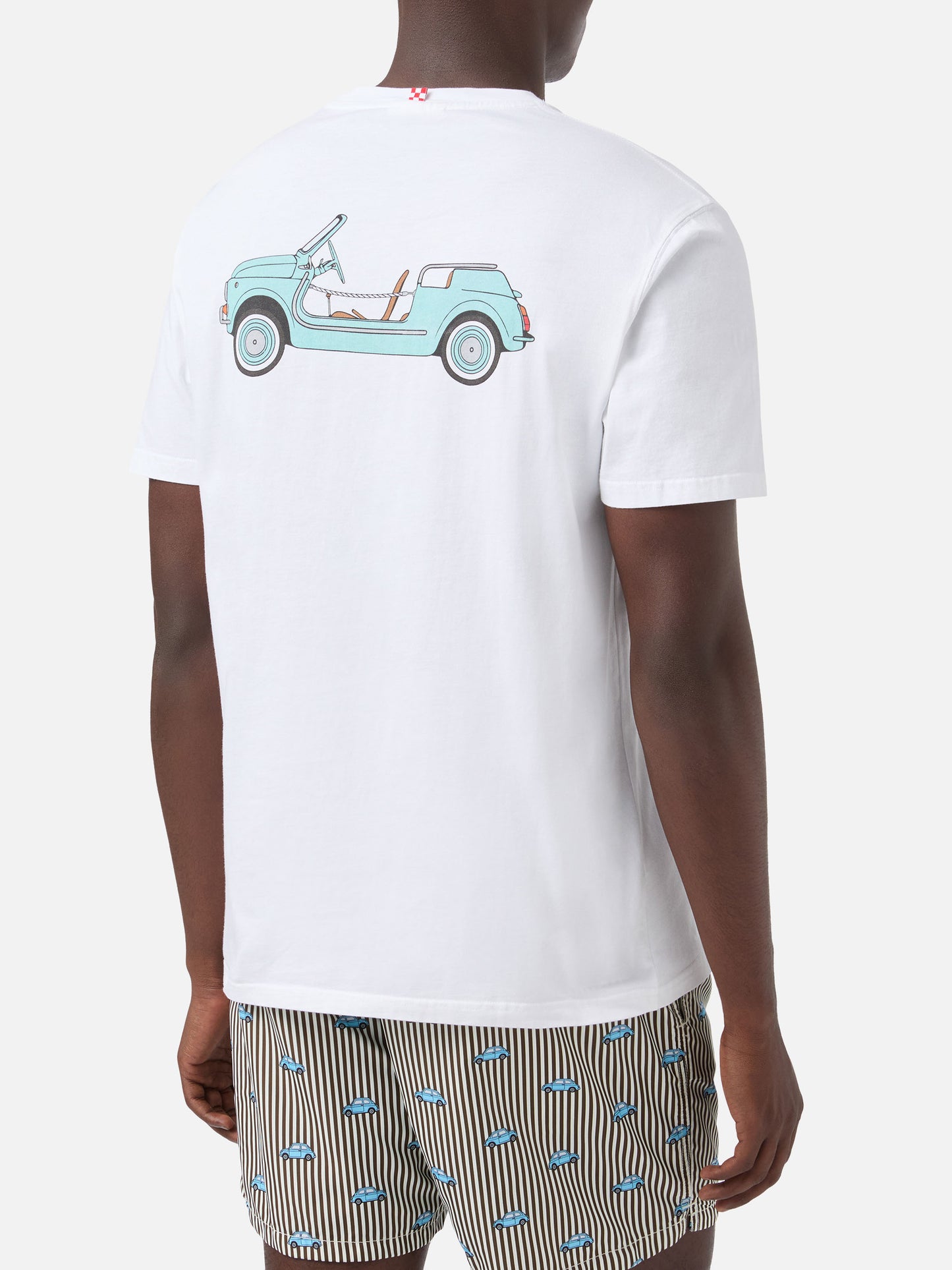 T-shirt Fiat 500 Spiaggina con stampa fronte e retro bianco | Special Edition