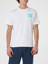 Man cotton t-shirt with Spiaggina front and back placed print | FIAT 500 SPECIAL EDITION