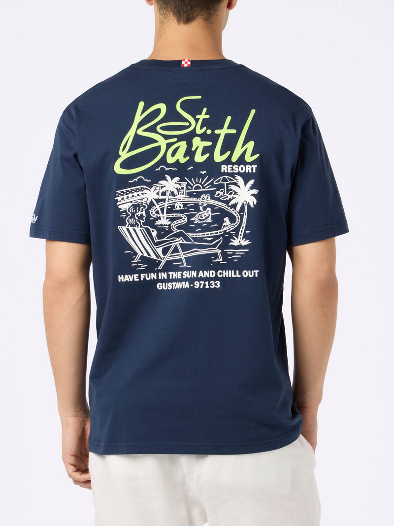 Man cotton t-shirt with St. Barth Resort placed print