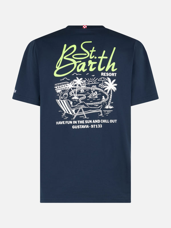 Baumwoll-T-Shirt für Herren mit platziertem St. Barth Resort-Aufdruck