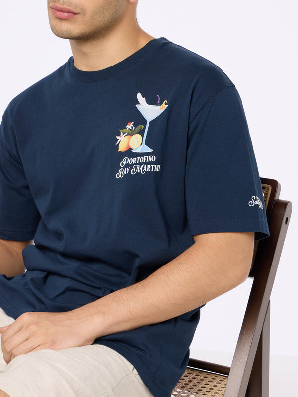 Man cotton t-shirt with Portofino Bay Martini placed print | PORTOFINO DRY GIN SPECIAL EDITION