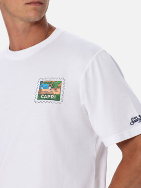 T-shirt uomo in cotone con stampa cartolina capri davanti e dietro | EDIZIONE SPECIALE ALESSANDRO ENRIQUEZ