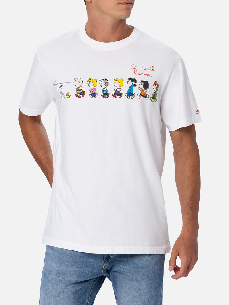 T-shirt da uomo in cotone con stampa e ricamo Peanuts| EDIZIONE SPECIALE SNOOPY PEANUTS™