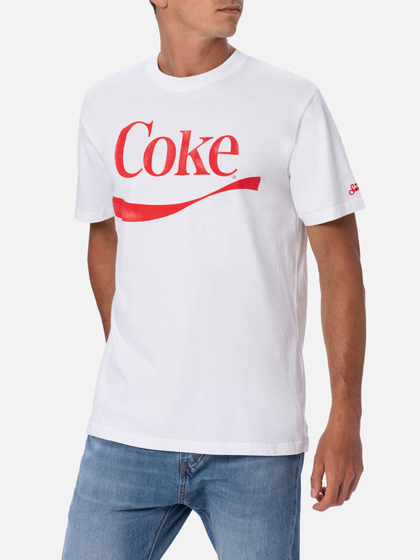 Man cotton t-shirt with Coke logo placed print | THE COCA COLA COMPANY SPECIAL EDITION