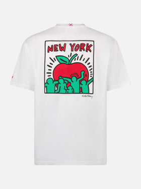 T-shirt da uomo in cotone con stampa fronte e retro del disegno Keith Haring | KEITH HARING EDIZIONE SPECIALE