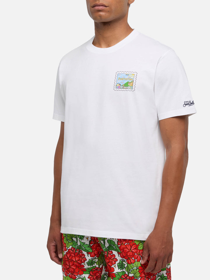 Baumwoll-T-Shirt mit Portofino-Postkartendruck |ALESSANDRO ENRIQUEZ SPECIAL EDITION