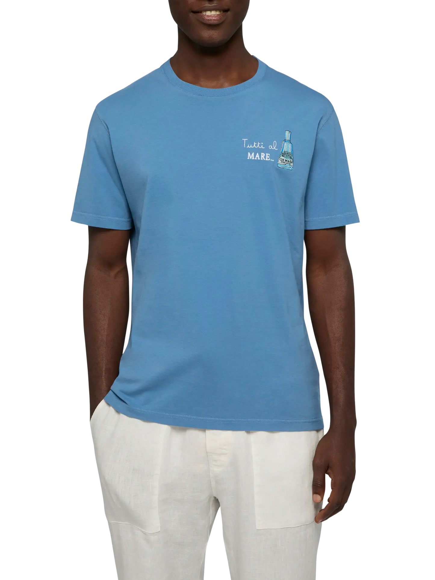 T-shirt Man in cotone con stampa e ricamo "Tutti al Mare" | GIN MARE SPECIAL EDITION