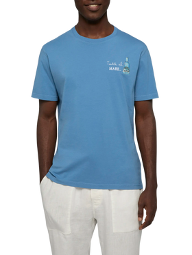 T-shirt Man in cotone con stampa e ricamo "Tutti al Mare" | GIN MARE SPECIAL EDITION