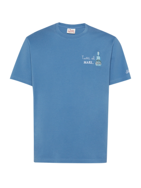 T-shirt Man in cotone con stampa e ricamo "Tutti al Mare" | GIN MARE SPECIAL EDITION