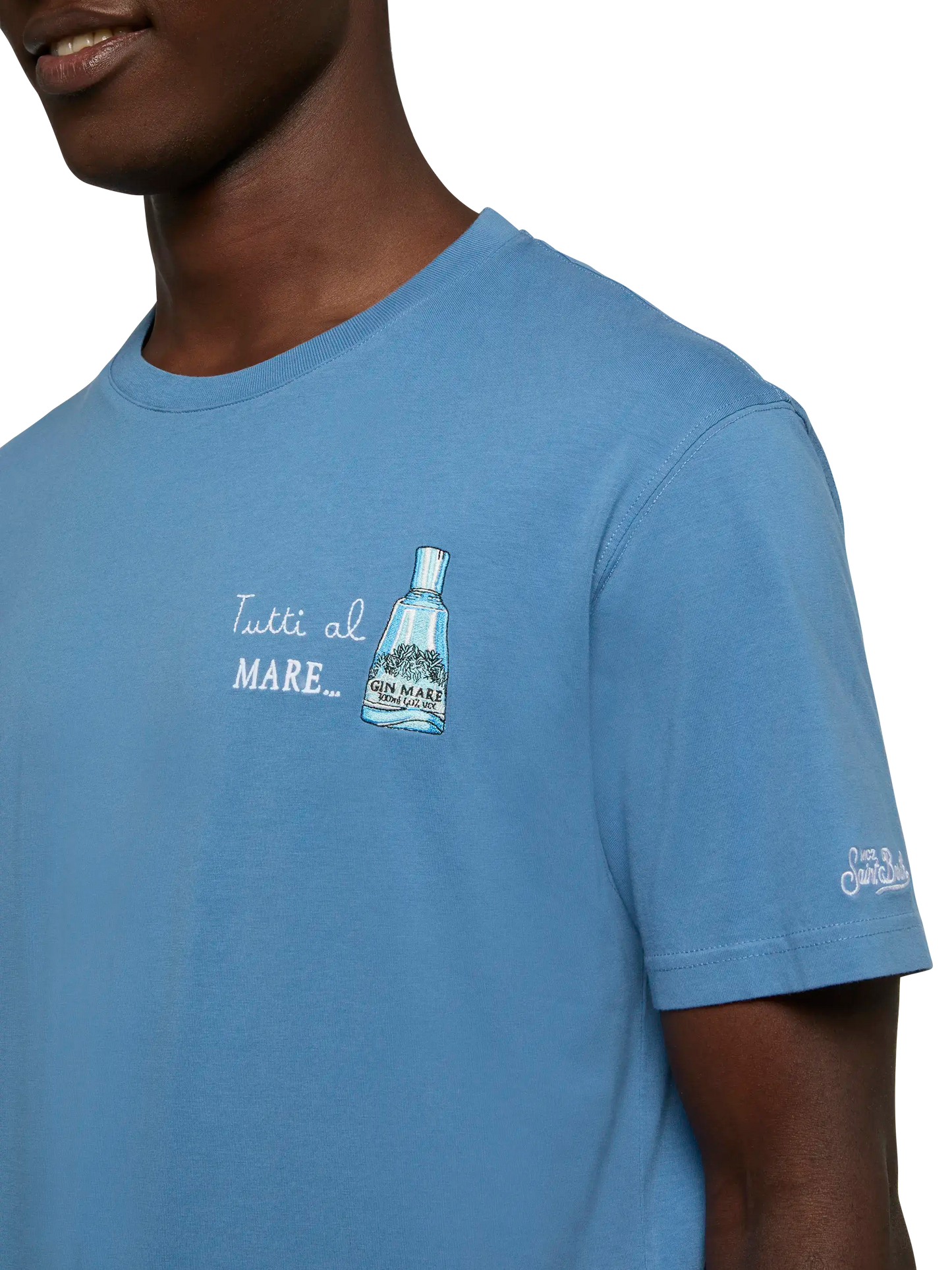 T-shirt Man in cotone con stampa e ricamo "Tutti al Mare" | GIN MARE SPECIAL EDITION