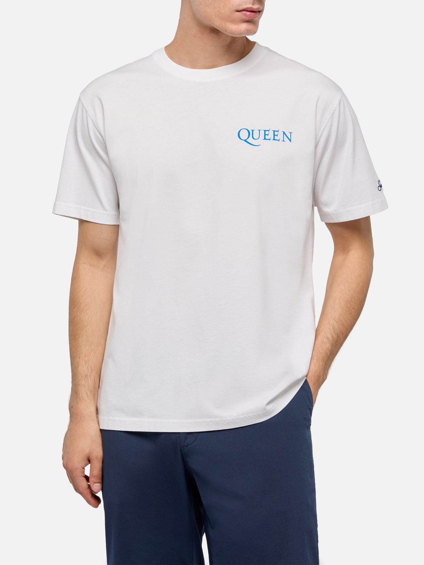 Cotton T-shirt with Queen logo print | QUEEN SPECIAL EDITION - MC2 Saint Barth