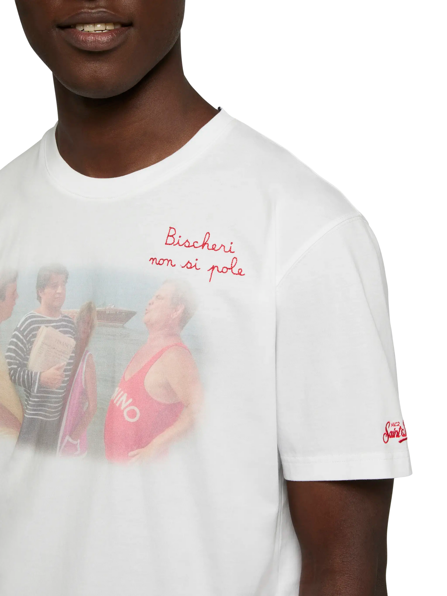T-shirt Man in cotone con ricamo "Bischeri non si pole" | SAPORE DI MARE SPECIAL EDITION
