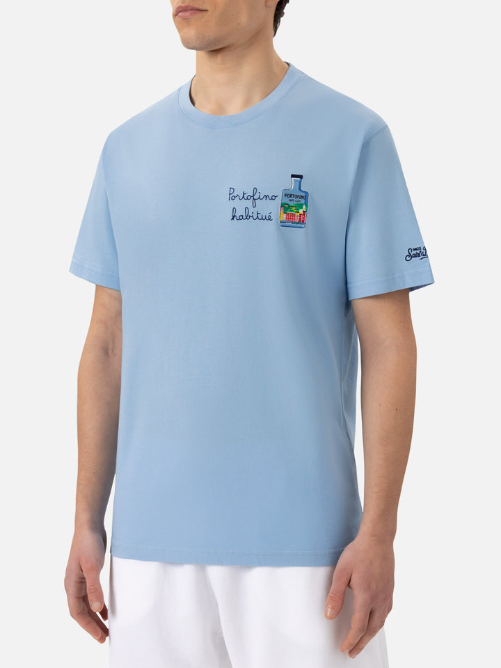 Cotton T-shirt with Portofino habituè embroidery |PORTOFINO DRY GIN SPECIAL EDITION - MC2 Saint Barth